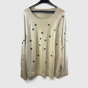 Cozy Workshop Republic Grey Star Print Sweatshirt | Soft Pullover | Plus Size 1X